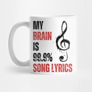 My Brain Is 99% Song Lyrics Funny Mug